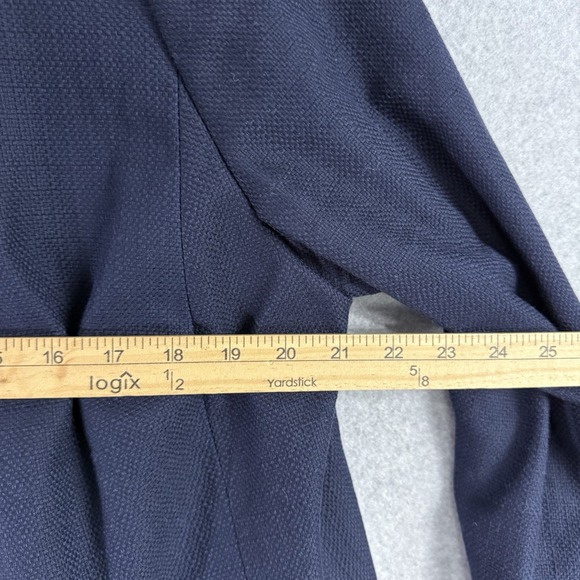 Talbots RSVP blazer womems 16W navy blue beaded open front cotton - Picture 6 of 8